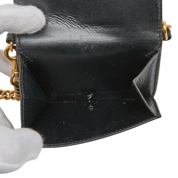 Balenciaga Chain Mini Wallet 618145 Black Leather Women's BALENCIAGA - Picture 7 of 12
